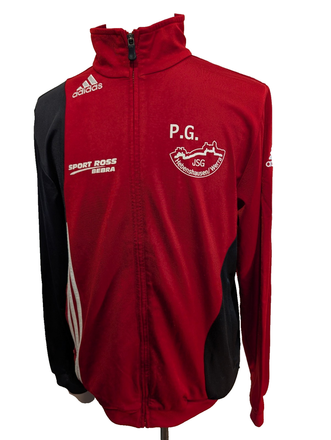 Veste de survêtement Adidas Rouge Taille L (Taille grand - Mesures réelles)