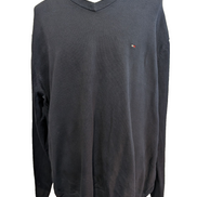 Pull Tommy Hilfiger Col V Bleu Marine Coupe Large - Taille 3XL (XXL TG)