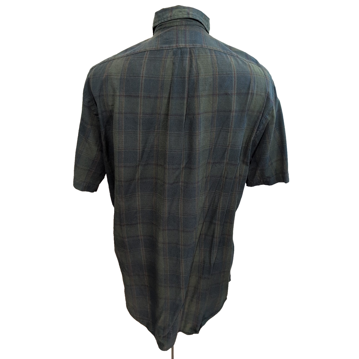 Chemise Ralph Lauren Classic Fit M Kaki Carreaux Manches Courtes Vintage