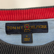 Sweat Tommy Hilfiger GOLF Vintage Bleu Marine Patiné - Taille M - 100% Coton