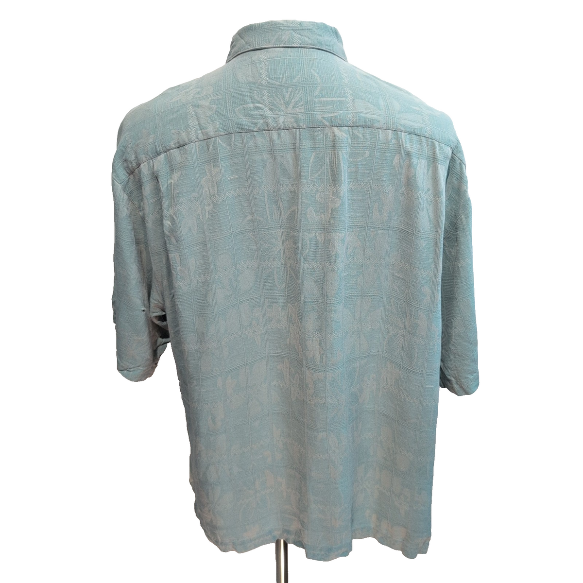 Chemise Hawaïenne Jamaica Jaxx L 100% Soie Vert Pâle Floral manches courtes