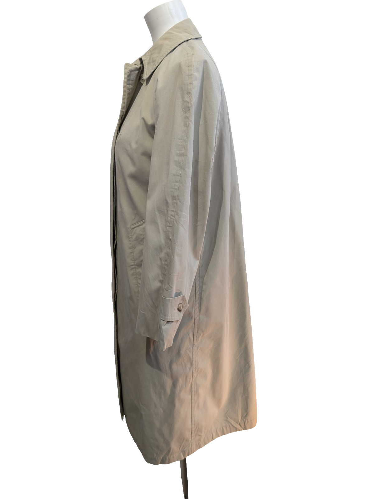 Trench-Coat Long London Fog Femme M Beige Crème Classique Imperméable