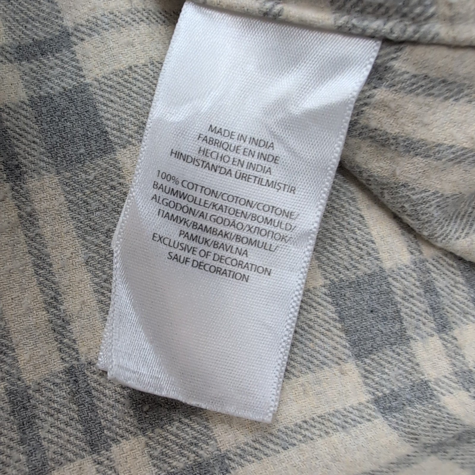 Chemise Ralph Lauren XL Taille M Classic Fit Flanelle Carreaux Gris Blanc