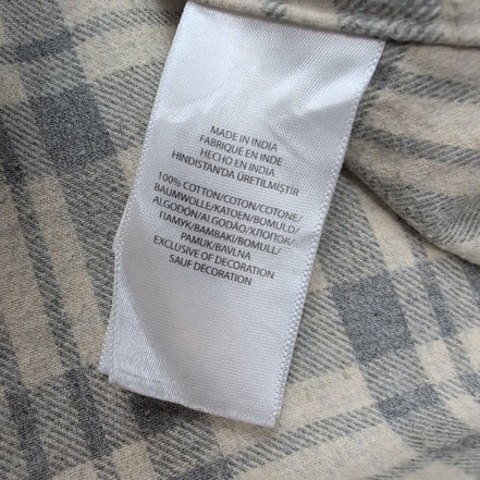 Chemise Ralph Lauren XL Taille M Classic Fit Flanelle Carreaux Gris Blanc