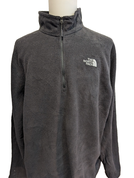 The North Face Polaire Col Zippé Noir - Texture Quadrillée - Taille XXL Homme