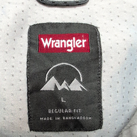 Chemise Wrangler Manche Courte Grise Unie Technique Taille L Deux Poches