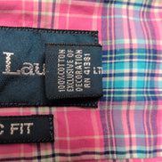 Chemise Ralph Lauren XL Rose Bleu Carreaux Logo Bleu Pastel Manches Courtes