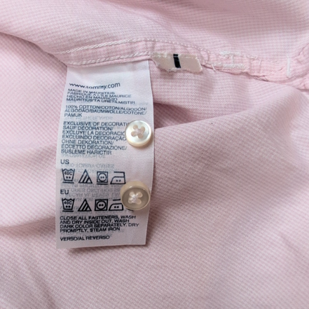 Chemise Tommy Hilfiger Homme Taille XS Coupe Ajustée Rose Micro Carreaux Poche