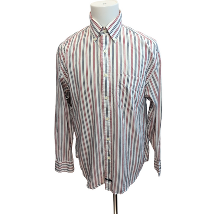 Chemise Nautica Traveller Twill L Rayures Rouge Blanc 100% Coton manches longues