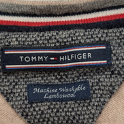 Pull Col V Tommy Hilfiger Marron Clair 100% Laine d'Agneau - Taille L / XL