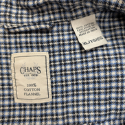 CHAPS Flanelle Bleu Noir Blanc XL Logo Brodé EE VINTAGE 100% Coton | 314S