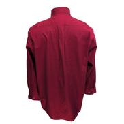 Chemise Club Room L Rouge Unie 100% Coton Poche manche longues