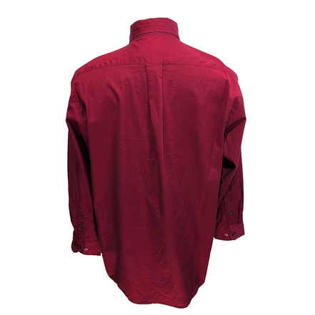 Chemise Club Room L Rouge Unie 100% Coton Poche manche longues