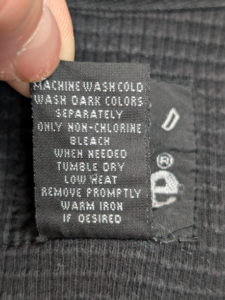 Sweat LEE Noir Vintage Col Boutonné Maille Gaufrée Nid Abeille Coton Taille L