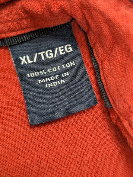 🌲 CHEMISE DOUBLÉE CHAPS XL (TG) CARREAUX ROUGE BLEU MARINE