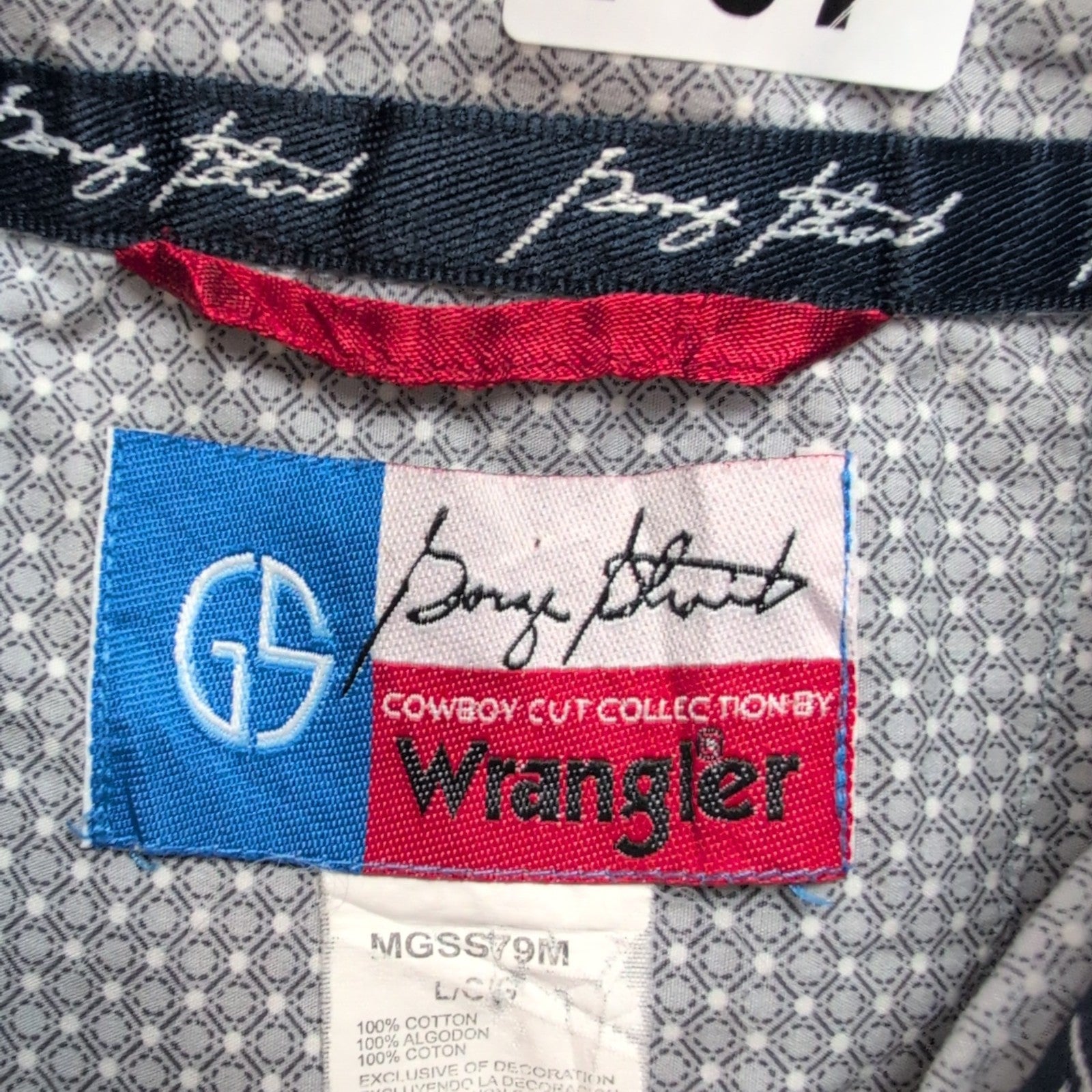 Chemise Wrangler Manche Courte Grise à Micro Points Blancs Taille L Une Poche