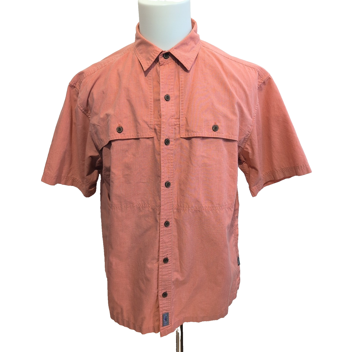 Patagonia Chemise Manches Courtes Rouge Micro Carreaux Homme Taille L
