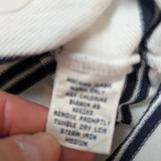 Polo manches courtes Polo Ralph Lauren blanc rayures bleu écusson golf taille L