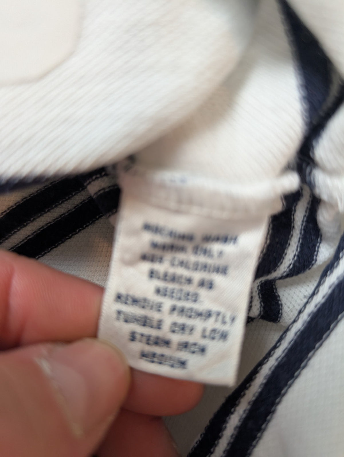 Polo manches courtes Polo Ralph Lauren blanc rayures bleu écusson golf taille L