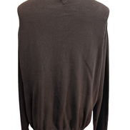 Pull Tommy Hilfiger Col V Marron Chocolat - Taille XXL (Étiquette XLTG)