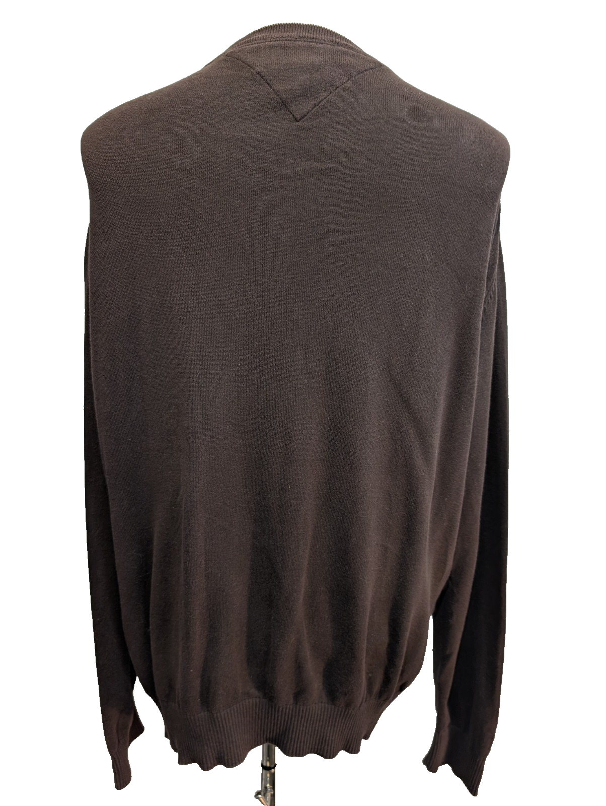 Pull Tommy Hilfiger Col V Marron Chocolat - Taille XXL (Étiquette XLTG)