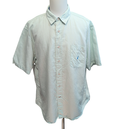 Chemise Nautica XXL Vert Pastel 53% Lin 47% Coton Manches Courtes