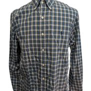 CHEMISE Ralph Lauren Homme L/XL CLASSIC FIT Bleu Vert Carreaux Logo Bleu