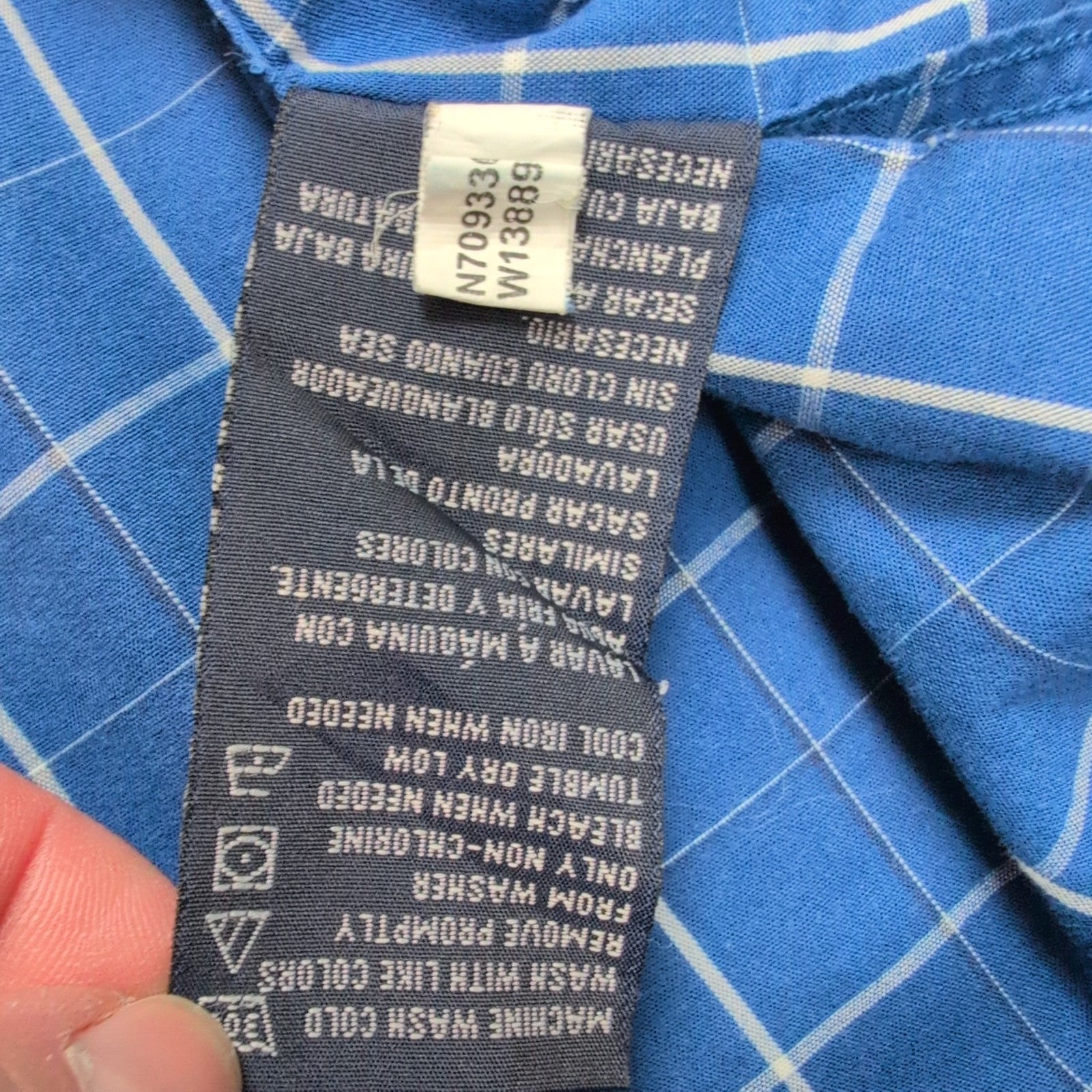 Nautica chemise bleu carreaux blancs logo brodé taille XXL 100% coton