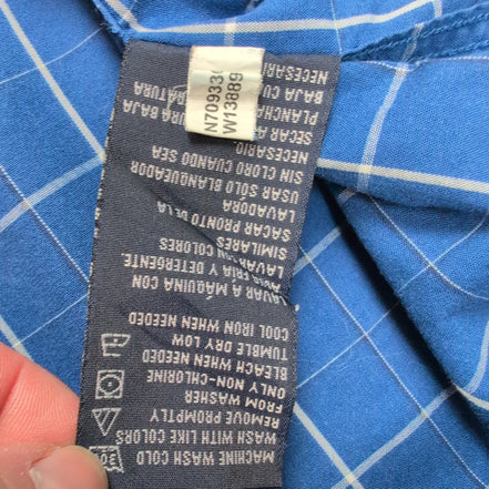 Nautica chemise bleu carreaux blancs logo brodé taille XXL 100% coton