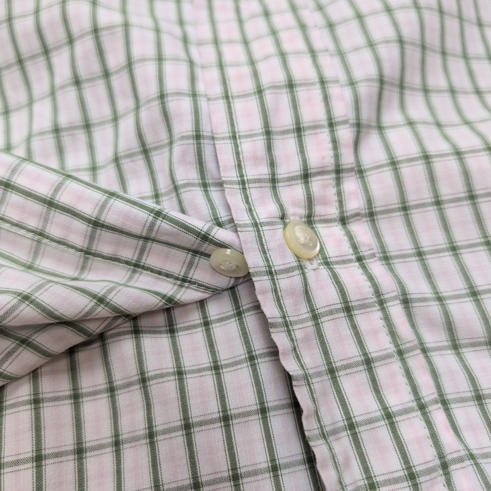 Chemise Nautica verte à carreaux avec poche manches courtes 100% coton taille XL