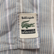 Chemise Lacoste XL Bleu Rayures Made in Hong Kong 100% Coton Été