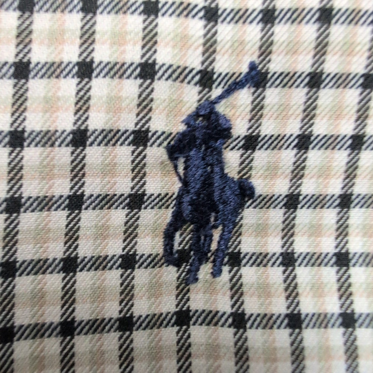 Chemise Ralph Lauren Blake M Flanelle Carreaux Crème Bleu Marine manches longues