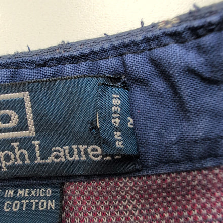 Polo Ralph Lauren L VTG Coton Piqué Col Officier Manches Longues Shirt