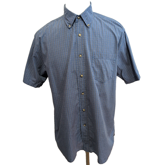 Chemise WRANGLER Homme L Bleue à Carreaux Wrinkle Resistant Poche