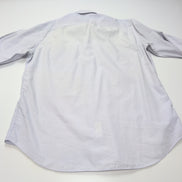 Chemise BURBERRY L Bleu Clair Logo Brodé 2 Boutons Polyester Coton manches long
