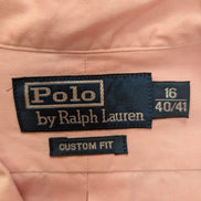 Chemise Polo Ralph Lauren Custom Fit Rose Pâle Logo Bleu Ciel  Taille L