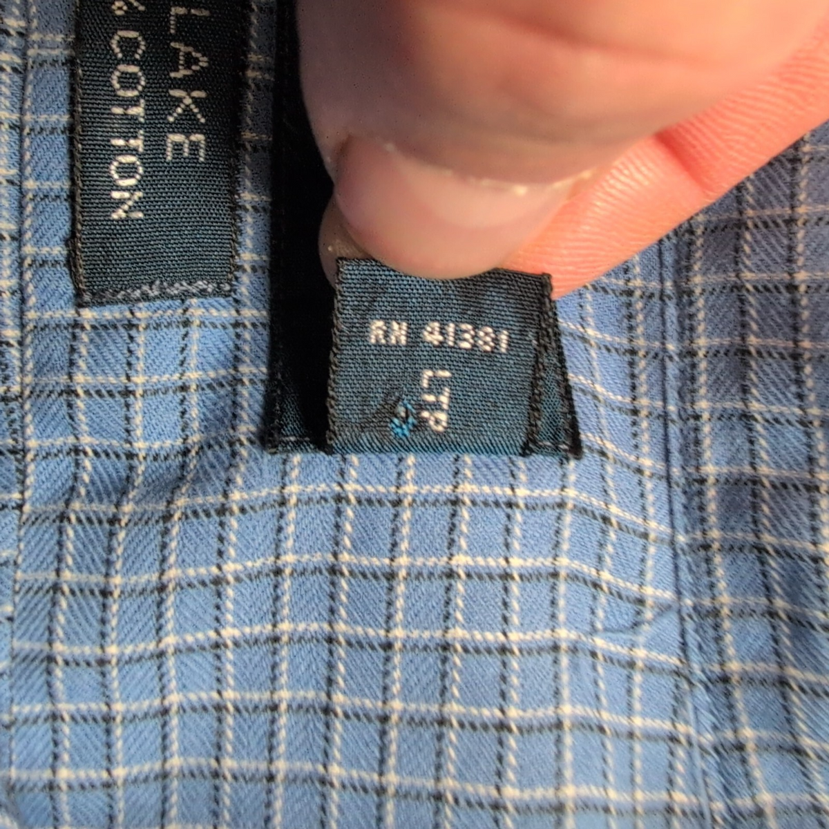 Chemise Ralph Lauren Vintage Blake L bleu carreaux manches longues