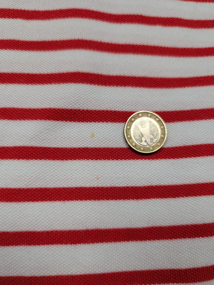 Polo manches courtes Polo Ralph Lauren XL blanc rayures rouges logo bleu