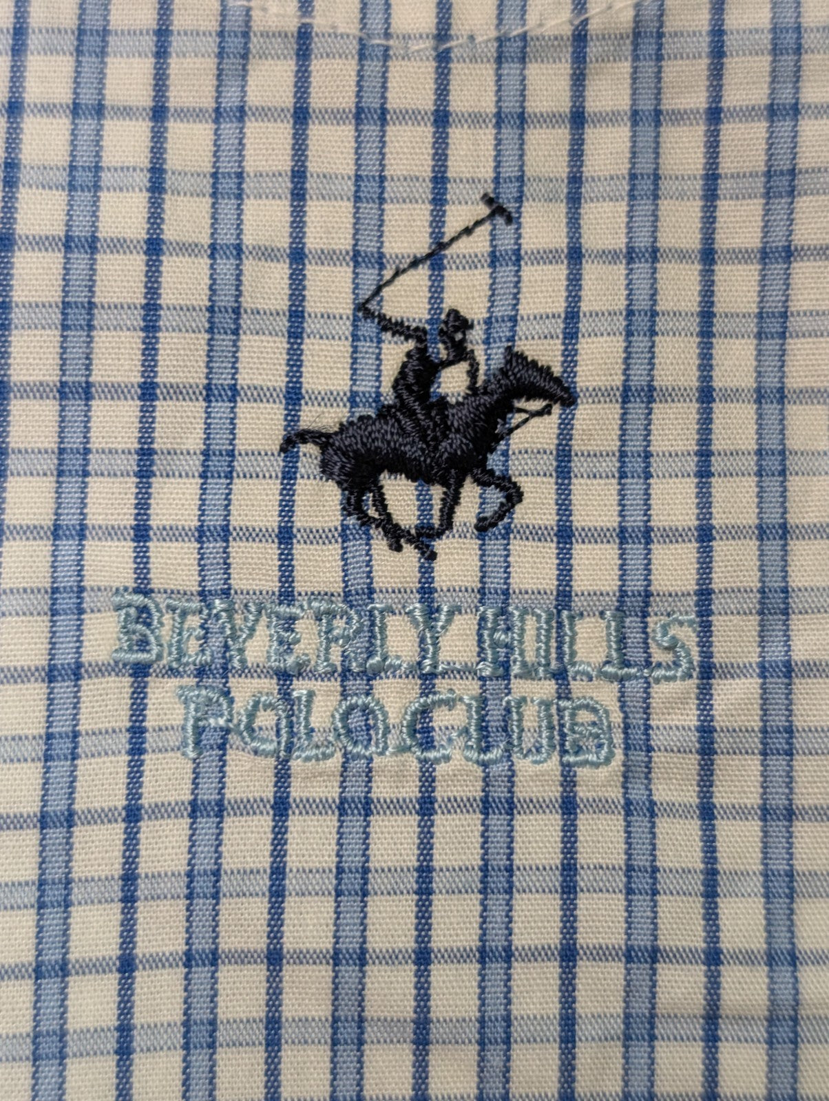 Chemise Beverly Hills Polo Club bleu petits carreaux taille L #114msch
