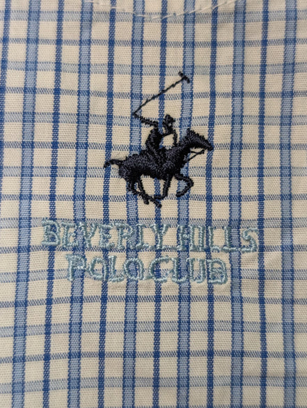 Chemise Beverly Hills Polo Club bleu petits carreaux taille L #114msch