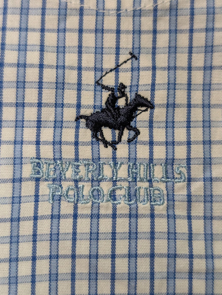 Chemise Beverly Hills Polo Club bleu petits carreaux taille L #114msch