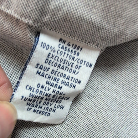 Chemise Ralph Lauren L Gris Clair Oxford Coton Logo Marron Manches Longues