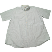 Chemise L.L. Bean verte à rayures gaufrée manches courtes taille XL/XXL #30e