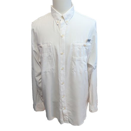 Chemise COLUMBIA Homme XL/XXL Blanche Technique Omni-Shade Manches Longues