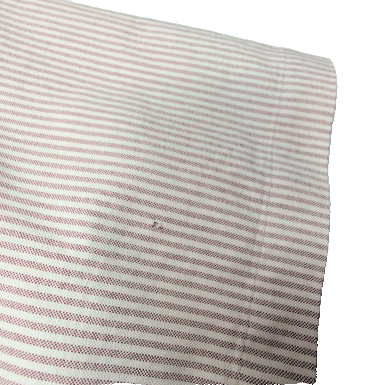 Chemise L.L Bean blanche et bordeaux à rayures manches courtes taille L #67e