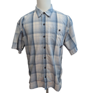 Chemise Patagonia L Bleu Carreaux Bio 65% Polyester 35% Coton Manches courtes