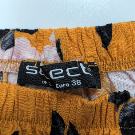 Haut Femme Select 38 Jaune Moutarde Fleuri 100% Viscose Manches 3/4 Neuf