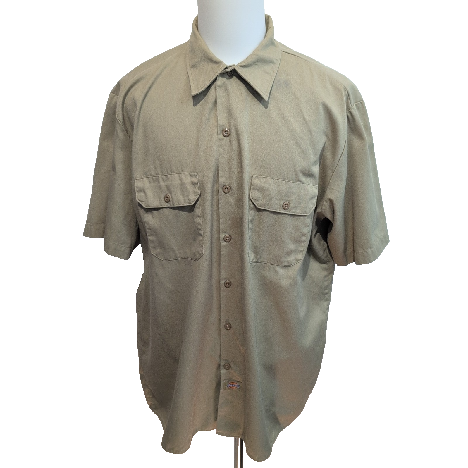Chemise Dickies Marron Clair Workwear Manches Courtes 2 Poches Taille 2XL