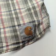 Chemise Carhartt Force XL Kaki Rouge Carreaux Manches courtes 2 Poches