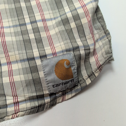 Chemise Carhartt Force XL Kaki Rouge Carreaux Manches courtes 2 Poches